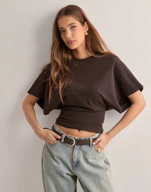 Fely | Elegancka bluza typu baggy – Brązowy