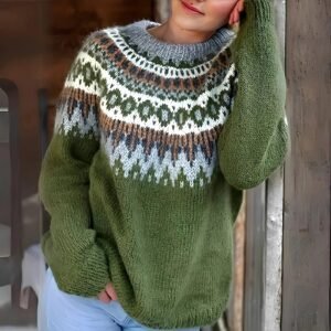 Natalia | Damski sweter zimowy – Zielony