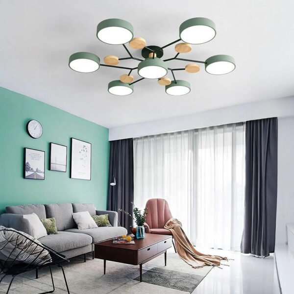 Okrągła geometryczna lampa sufitowa LED do nowoczesnych wnętrz