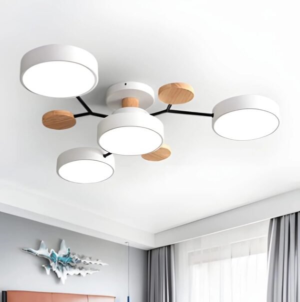 Okrągła geometryczna lampa sufitowa LED do nowoczesnych wnętrz