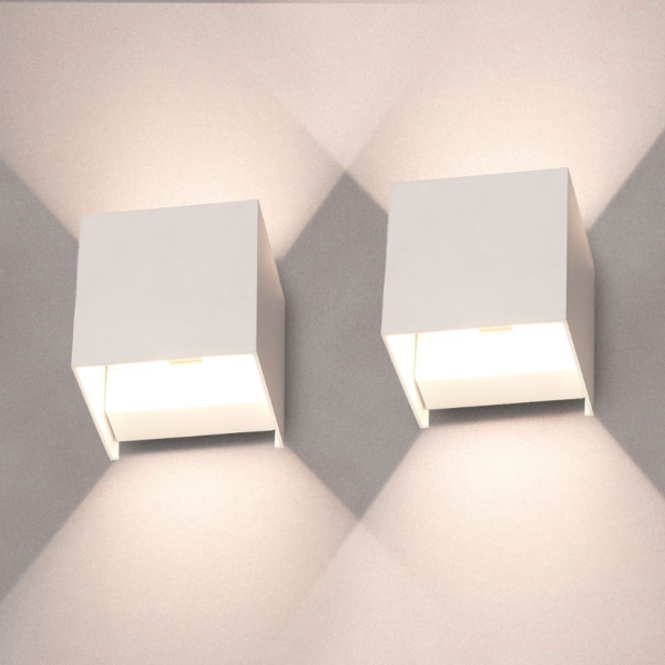 Komplet 2 minimalistycznych bezprzewodowych lamp ściennych LED