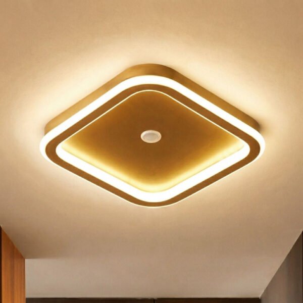 Sufitowa lampa LED PIR — złota, 16 W