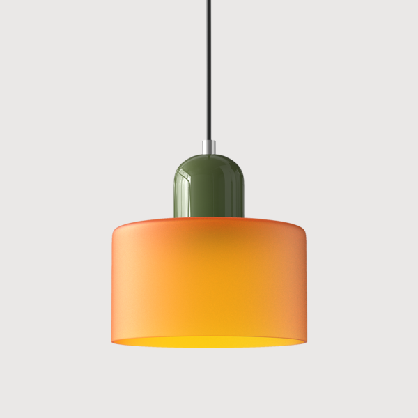 Nowoczesna szklana lampa wisząca o wydłużonym kształcie