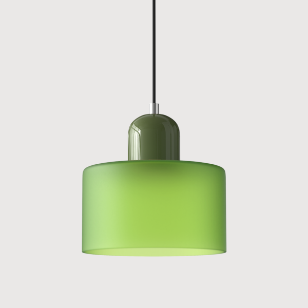 Nowoczesna szklana lampa wisząca o wydłużonym kształcie