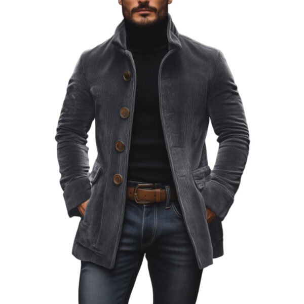 Krótki męski płaszcz slim fit w stylu vintage