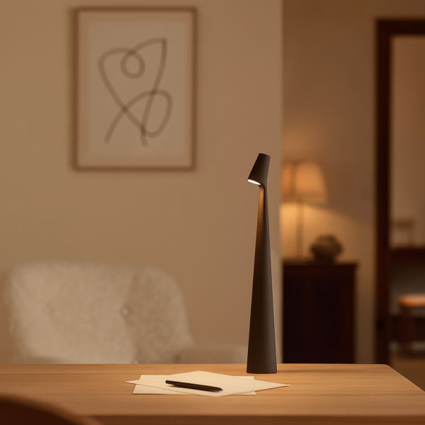 Bezprzewodowa smukła lampka LED z ładowaniem USB
