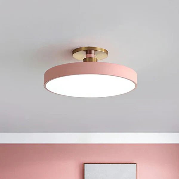 Okrągła sufitowa lampa LED w stylu skandynawskim