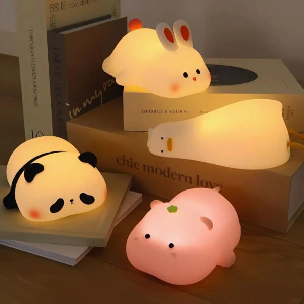 Różowa stołowa lampka nocna LED 21 × 14 cm