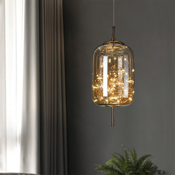 Nowoczesna sufitowa lampa LED ze szklanym kloszem