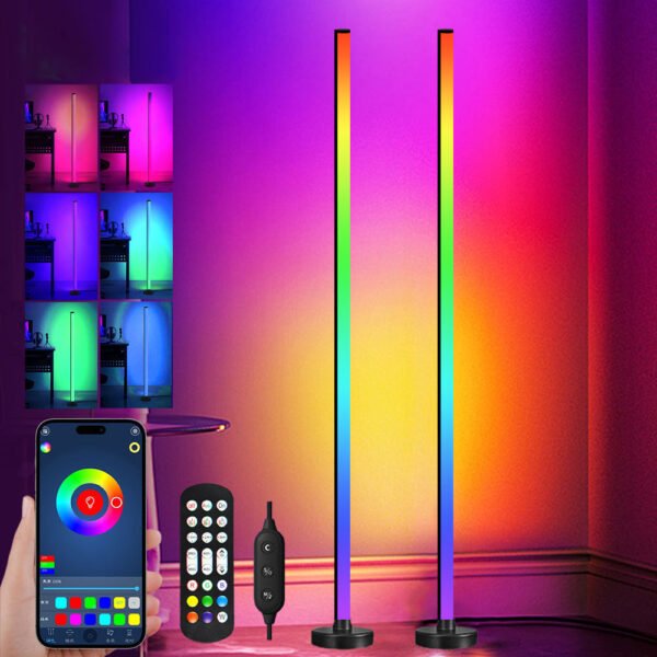 Lampa podłogowa ze zmianą kolorów i sterowaniem aplikacją