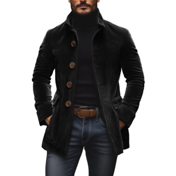 Krótki męski płaszcz slim fit w stylu vintage