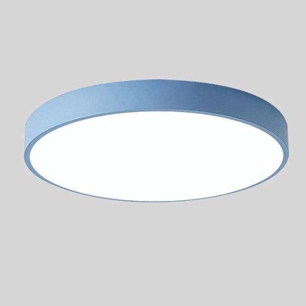 Płaska lampa sufitowa LED z drewnem w stylu skandynawskim