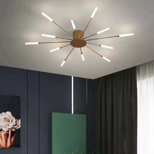 Dekoracyjna lampa sufitowa LED o promienistym układzie