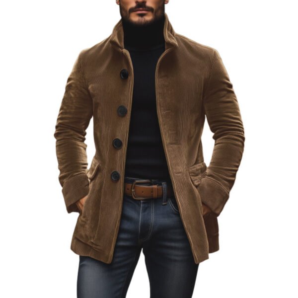 Krótki męski płaszcz slim fit w stylu vintage