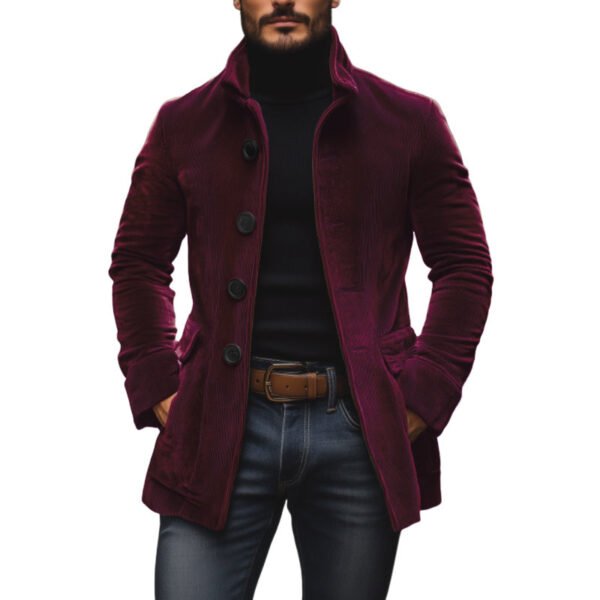 Krótki męski płaszcz slim fit w stylu vintage