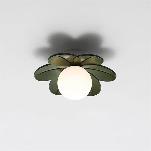 Nowoczesna szklana lampa sufitowa o kwiatowej formie