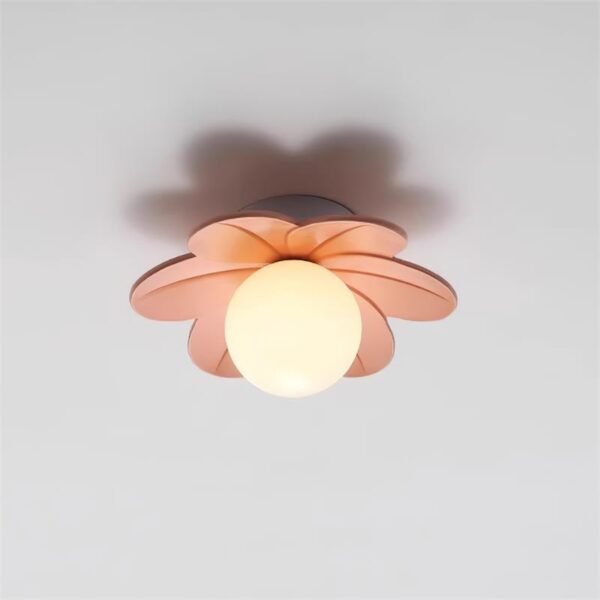 Nowoczesna szklana lampa sufitowa o kwiatowej formie