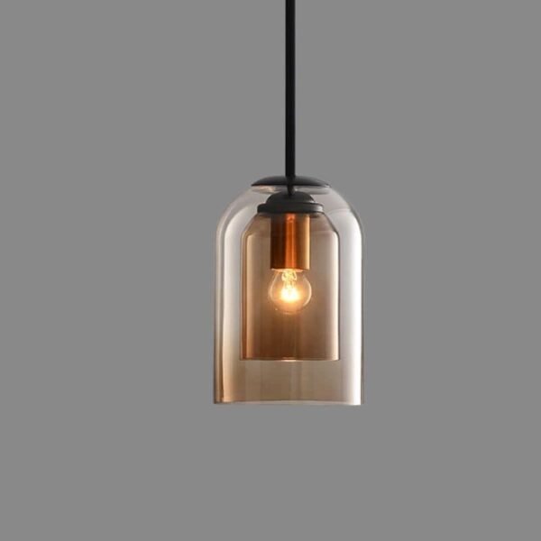 Lampa wisząca z podwójnym szkłem w stylu mid-century