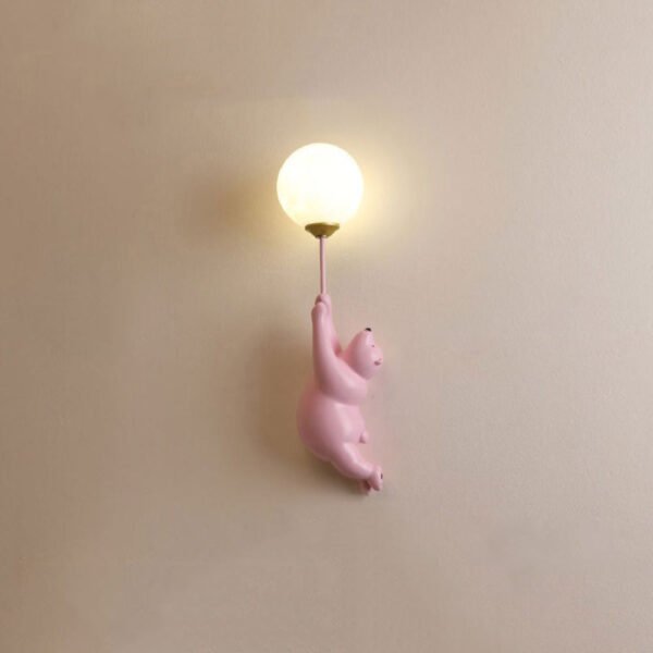 Dziecięca lampa ścienna LED z misiem i balonem