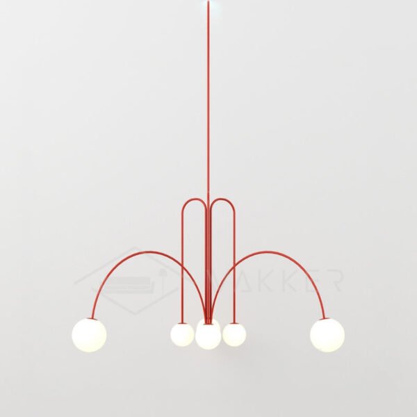 Nowoczesna lampa wisząca ze szkła i metalu do salonu