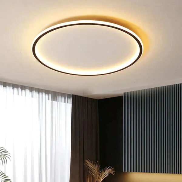 Solidna okrągła lampa sufitowa LED w stylu skandynawskim