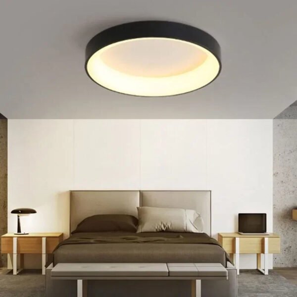 Okrągła minimalistyczna lampa sufitowa LED w nordyckim stylu
