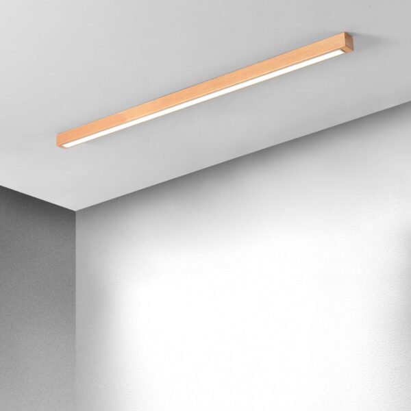 Smukła drewniana lampa sufitowa LED z 3 barwami światła