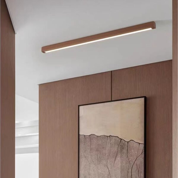 Smukła drewniana lampa sufitowa LED z 3 barwami światła