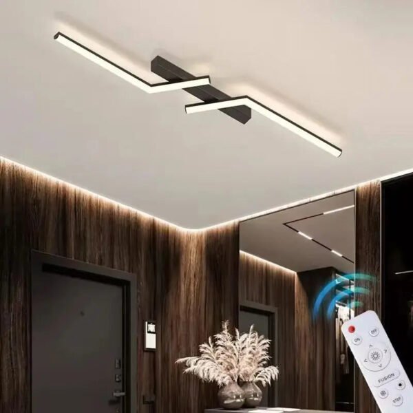 Liniowa lampa sufitowa LED z metalu, czarna lub złota