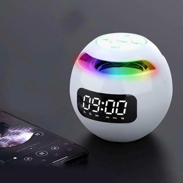 Wielofunkcyjny budzik z głośnikiem Bluetooth i światłami LED