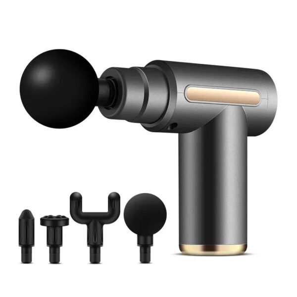 Kompaktowy masażer pistoletowy USB z 4 końcówkami