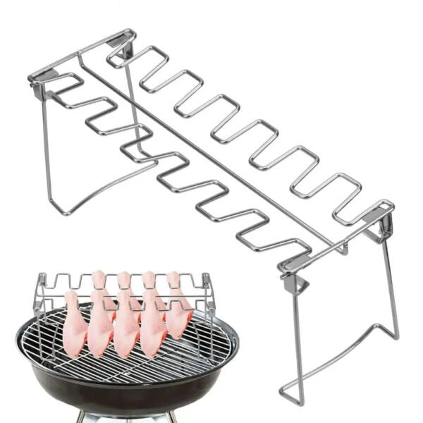Składany stojak BBQ na 12 pałek z tacką