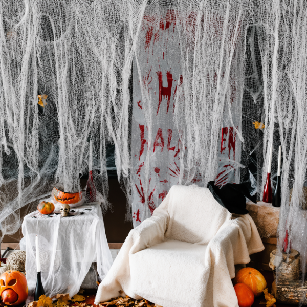 Elastyczna gaza dekoracyjna na Halloween z efektem pajęczyny