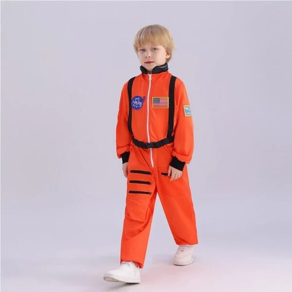 Karnawałowy kombinezon astronauty dla dzieci z kaskiem i naszywkami