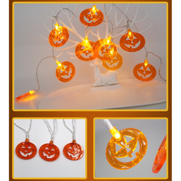 Bateryjna girlanda LED na Halloween z dyniami, nietoperzami i duchami