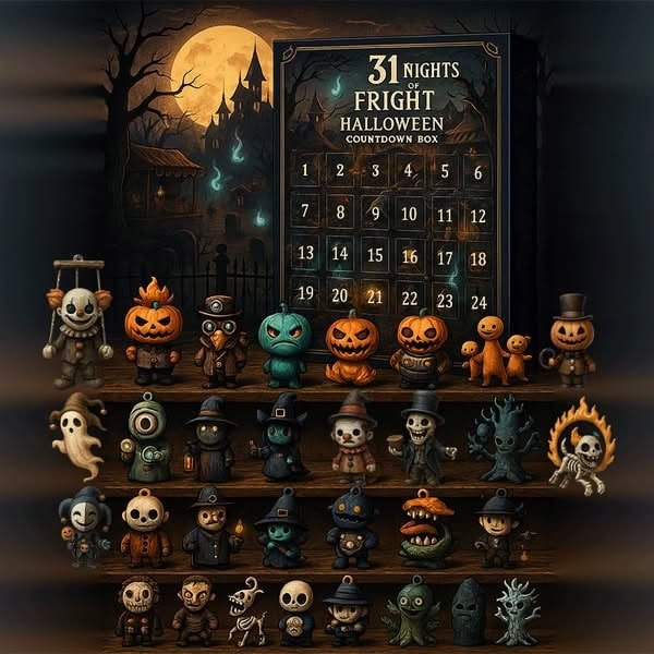 Dziecięcy kalendarz adwentowy na Halloween z 24 figurkami