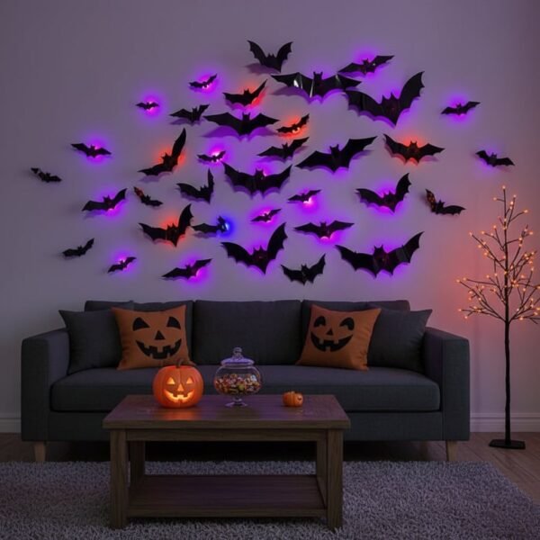 Nietoperze 3D LED na Halloween do wnętrz i ogrodu