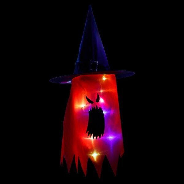 Wisząca dekoracja na Halloween z duchami i lampionami LED