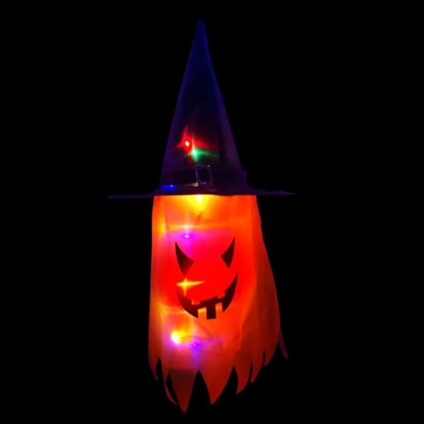 Wisząca dekoracja na Halloween z duchami i lampionami LED