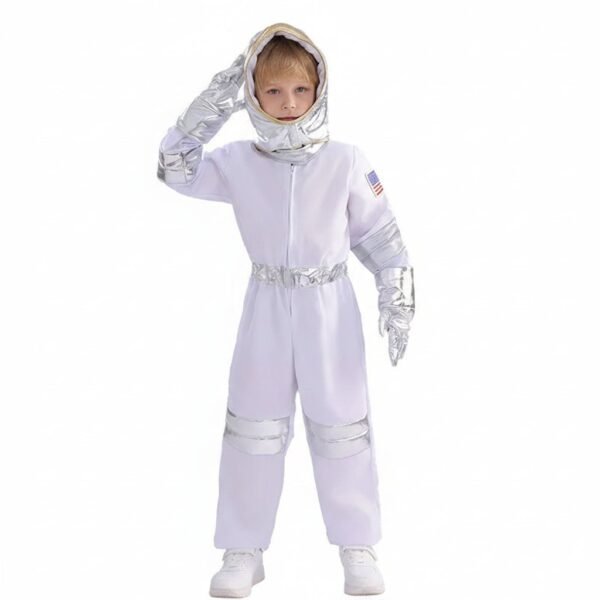 Dziecięcy jednoczęściowy kostium astronauty z naszywkami