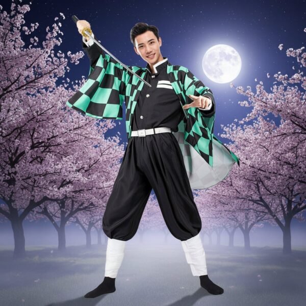 Wieloczęściowy strój cosplay anime z haori dla dzieci i dorosłych
