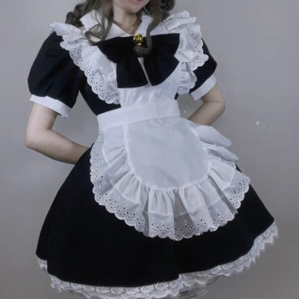 Damski kostium pokojówki na Halloween i cosplay z fartuszkiem