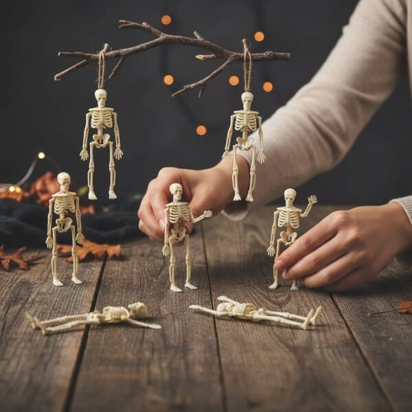 Dekoracyjne szkielety na Halloween z ruchomymi stawami