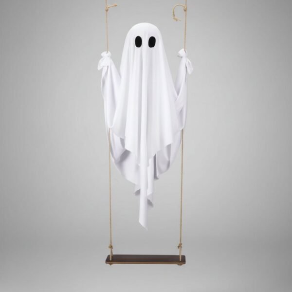Podświetlany duch na wiszącej huśtawce – dekoracja halloweenowa LED