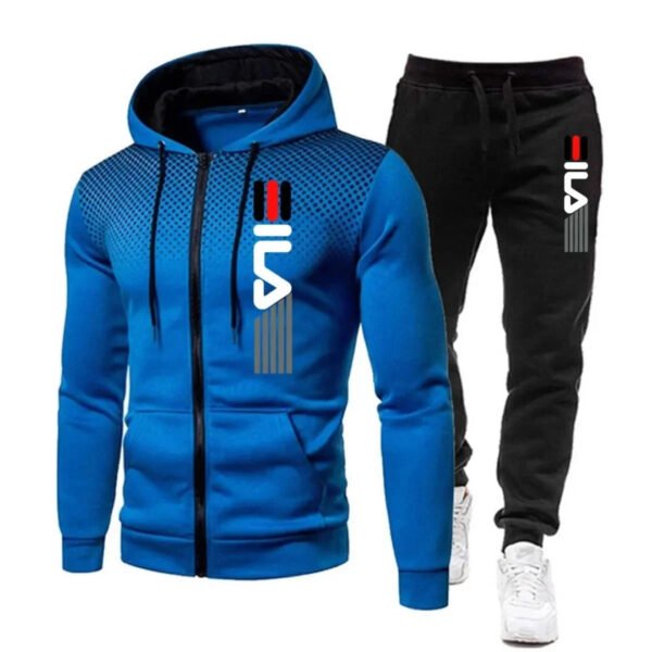 Męski dwuczęściowy dres z bluzą z kapturem i joggerami