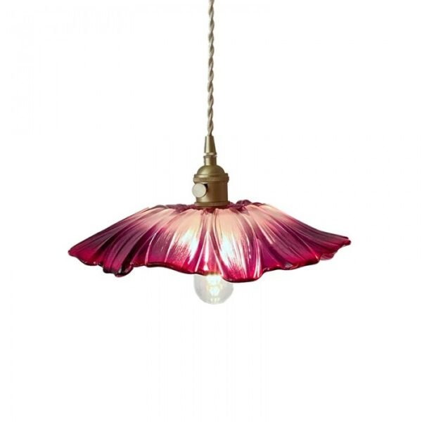 Wisząca lampa rzeźbiarska z motywem kwiatowym