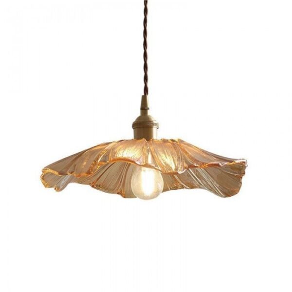 Wisząca lampa rzeźbiarska z motywem kwiatowym