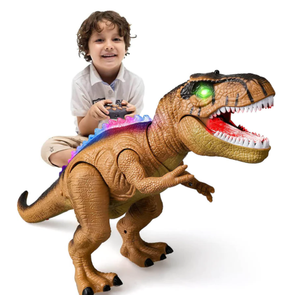 Zdalnie sterowany dinozaur ze światłem LED i dźwiękami