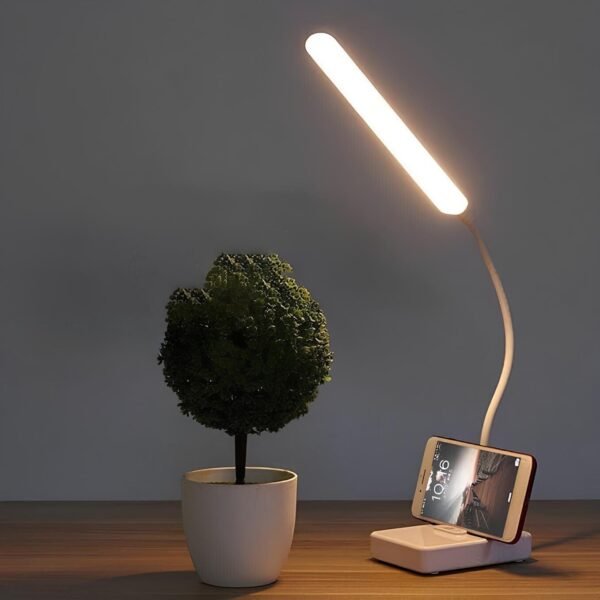 Kompaktowa lampka biurkowa LED z giętkim wysięgnikiem