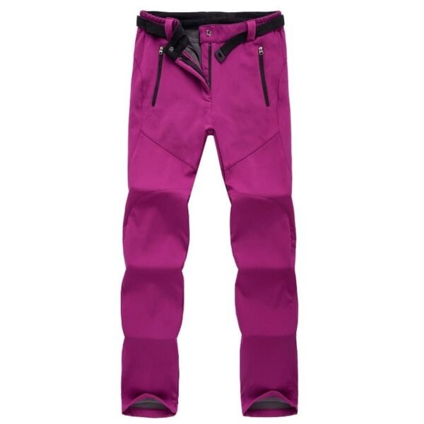 Damskie ocieplane spodnie trekkingowe softshell – magenta